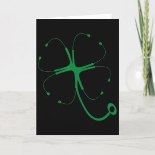 Carte Stéthoscope Trèfle Chanceux St Patrick Drôle Doc