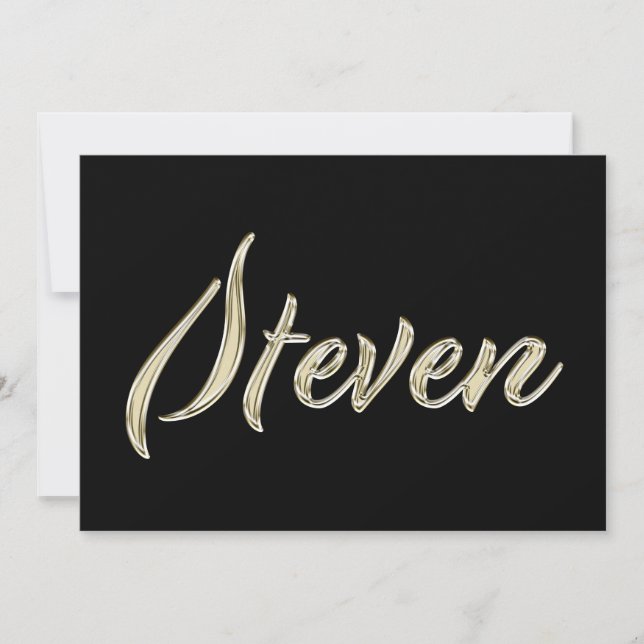 Carte Steven Name white Gold Handwriting (Devant)