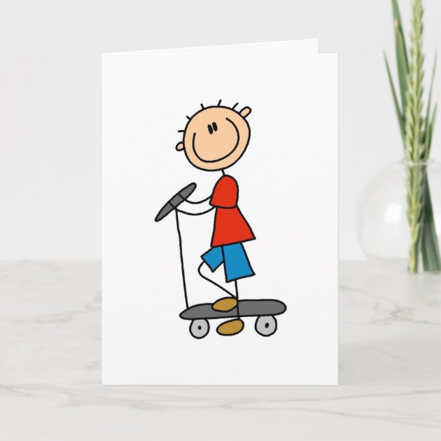 Carte Stick Boy sur Scooter (Devant)