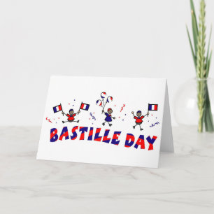 Carte Stick du 14 juillet avec drapeaux français