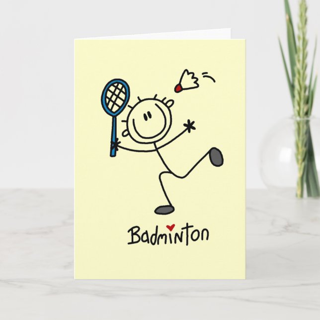 Carte Stick Figure Badminton T-shirts and Gifts (Devant)