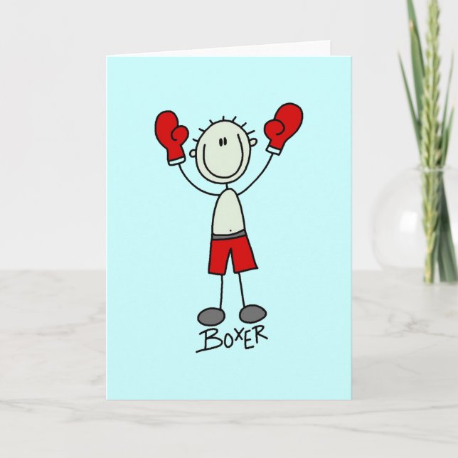 Carte Stick Figure Boxing T-shirts et cadeaux (Devant)