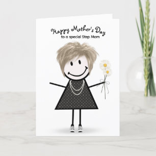 Carte Stick Figure Fête des Mères Fille pour Stepmaman