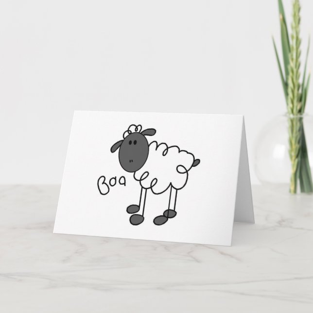 Carte Stick Figure Sheep T-shirts et cadeaux (Devant)