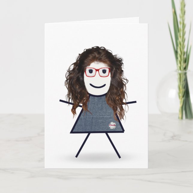 Carte Stick Girl pour soeur (Devant)