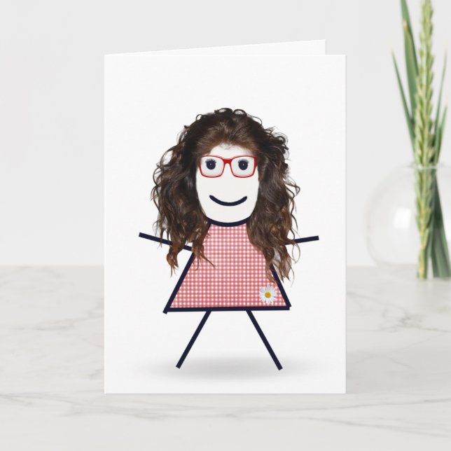 Carte Stick Girl pour soeur (Devant)
