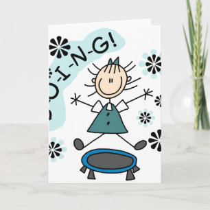 Carte Stick Girl sur Trampoline