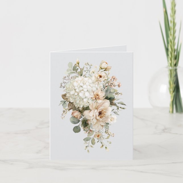 Carte Sticker à arrangements floraux ivoire - Élégant (Devant)