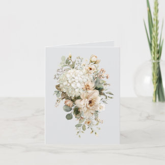 Carte Sticker à arrangements floraux ivoire - Élégant