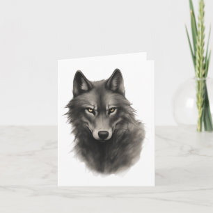 Carte Sticker à visage Wolf