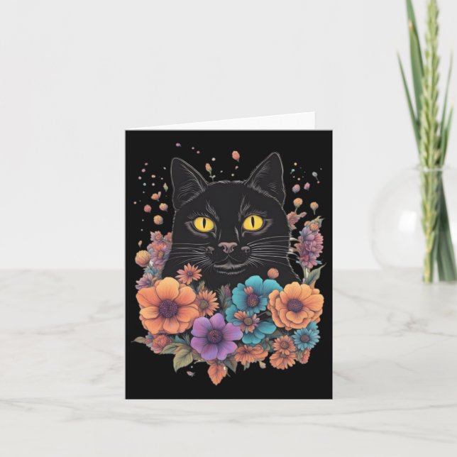 Carte Sticker Art Chat Noir1 (Devant)