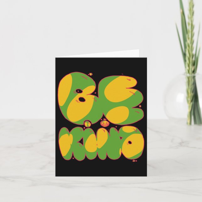 Carte Sticker Be Kind Green And Gold 01 (Devant)