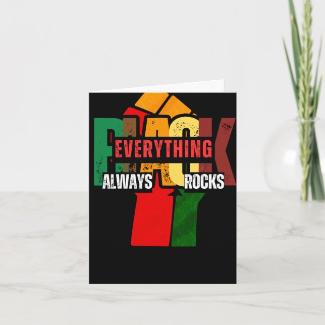 Carte Sticker Black Everything Always Rock (Devant)