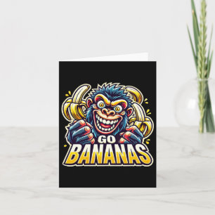 Carte Sticker de bananes de singe fou Go