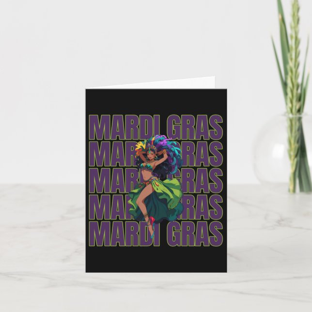 Carte Sticker de la danseuse Mardi Gras (Devant)