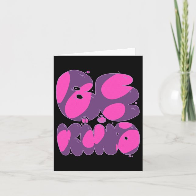 Carte Sticker Rose Et Violet (Devant)