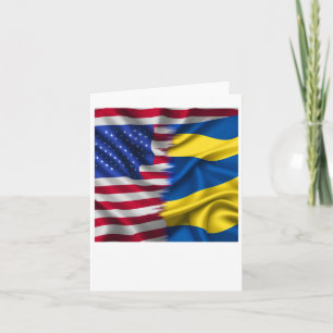 Carte Sticker United We Stand - Usa Ukraine Flags