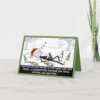 Carte Stickman de Noël drôle