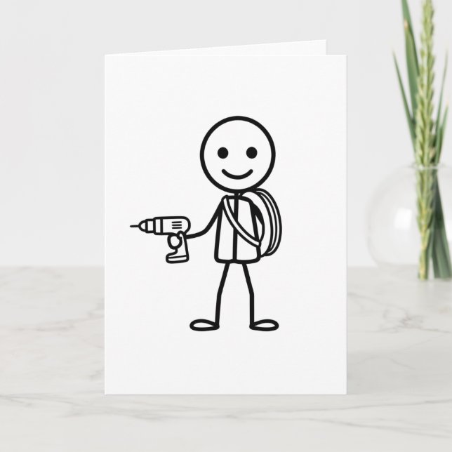 Carte Stickmen At Work - L'Électricien (Devant)