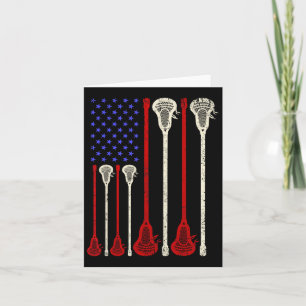 Carte Sticks Lacrosse Drapeau Américain américain