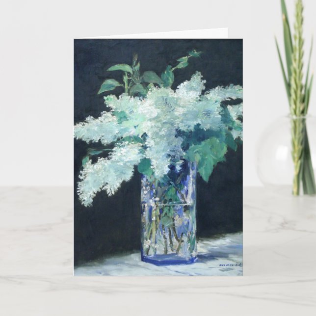 Carte Still Life Lilac Bouquet par Manet Impressionniste (Devant)