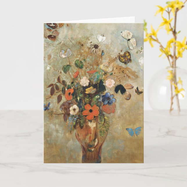 Carte Still Life with Flowers par Odilon Redon (Fleur jaune)