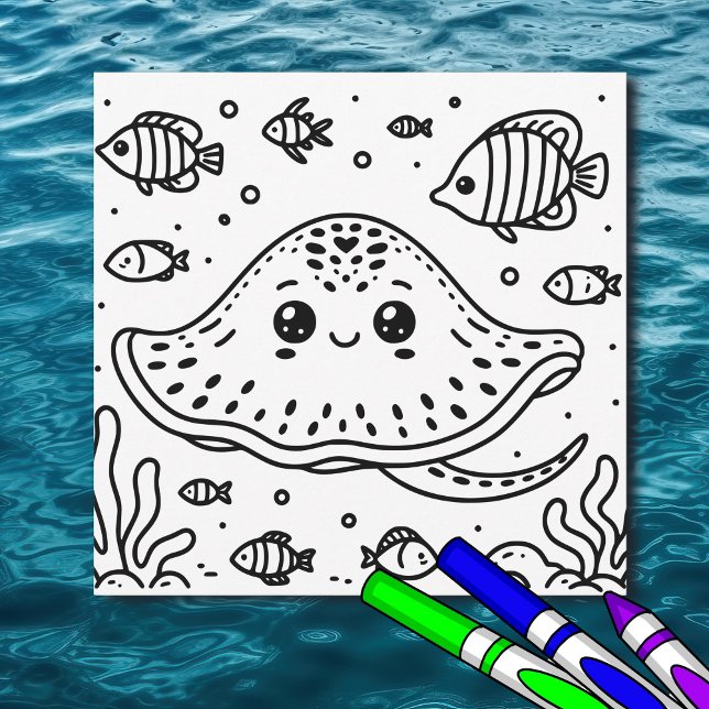 Carte Stingray de la créature marine | Page de coloriage (Créateur téléchargé)
