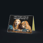 Carte Stitches Golden Retrievers Funny Birthday St<br><div class="desc">Carte Stitches Golden Retrievers Funny Birthday Stitches Card</div>