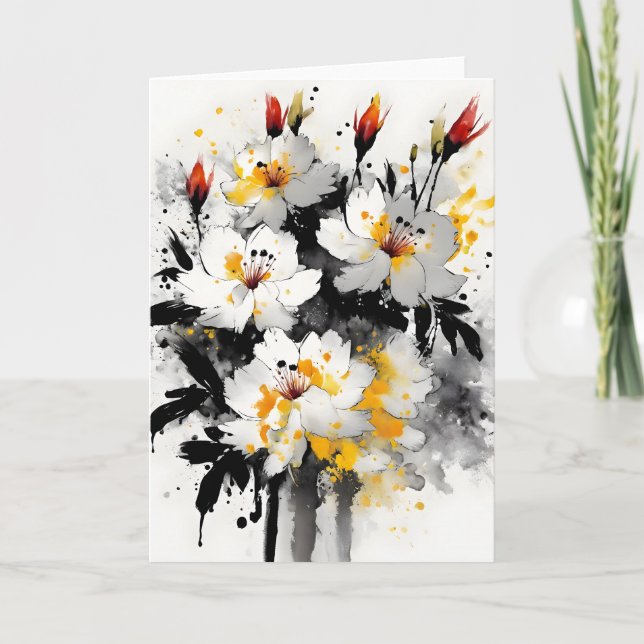 Carte Stock - Fleurs à l'aquarelle (Devant)
