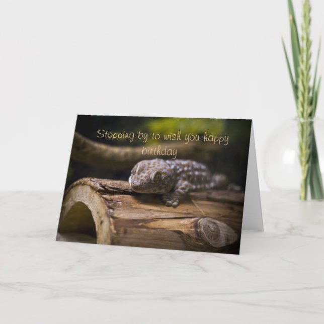 Carte Stopping by, Birthday wishes Card (Devant)