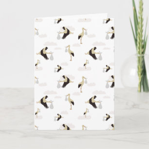 Carte Stork Nouveau-né bébé garçon fille Motif
