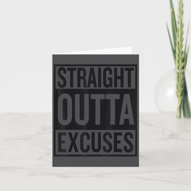 Carte Straight Outta Excuses Block Style Better Self Mot (Devant)