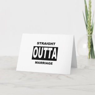 Carte Straight Outta Mariage Black Typography