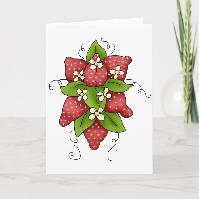 Carte Strawberries et Blossoms Greeting Cards (Devant)