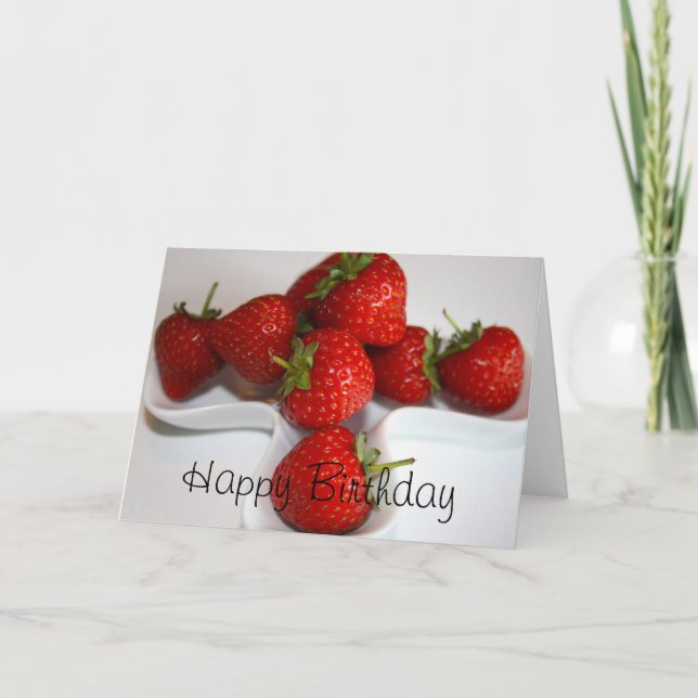Carte Strawberries Happy Birthday Card (Devant)