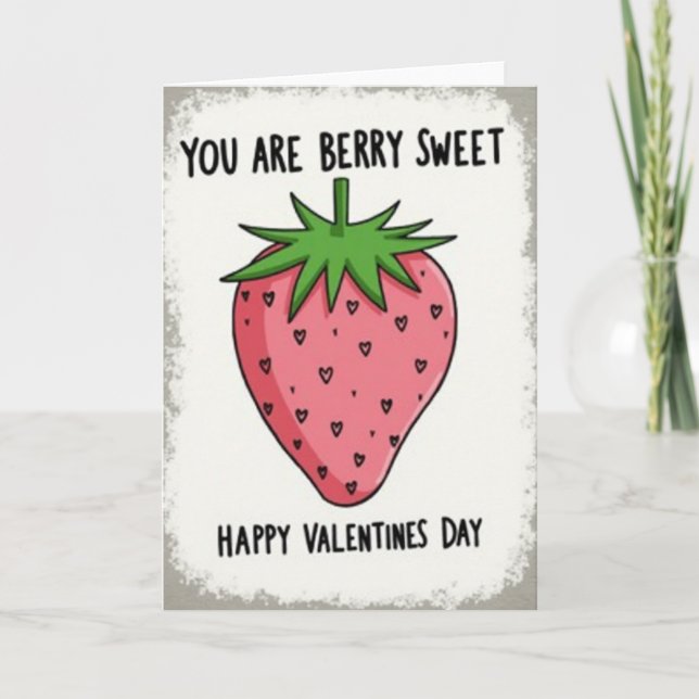 Carte Strawberry Berry Sweet Valentines Card (Devant)