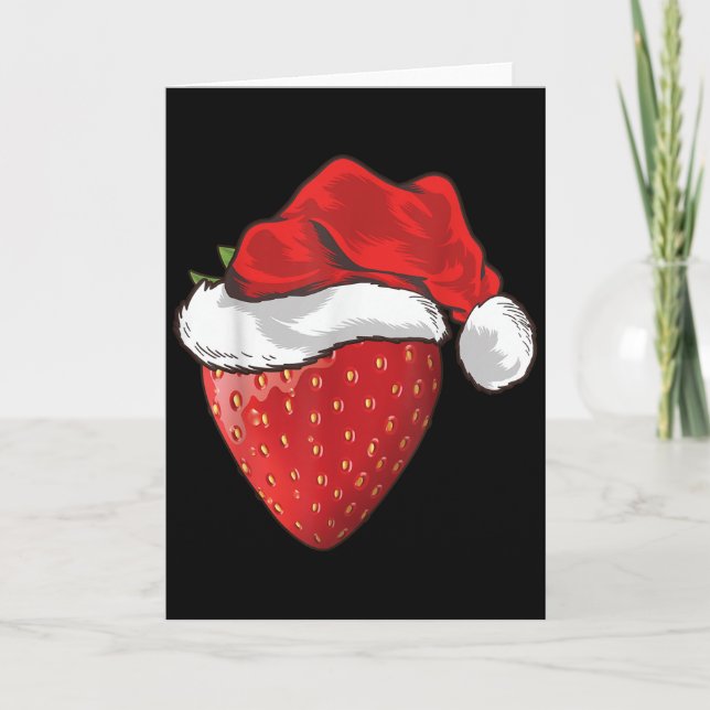 Carte Strawberry Lover Gift Santa Hat Strawberry Christm (Devant)