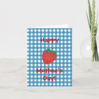 Carte Strawberry on Blue Gingham
