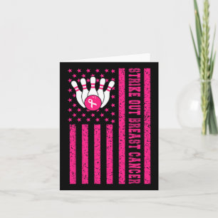 Carte Striout Bowling Ruban Usa Drapeau Cancer du sein A