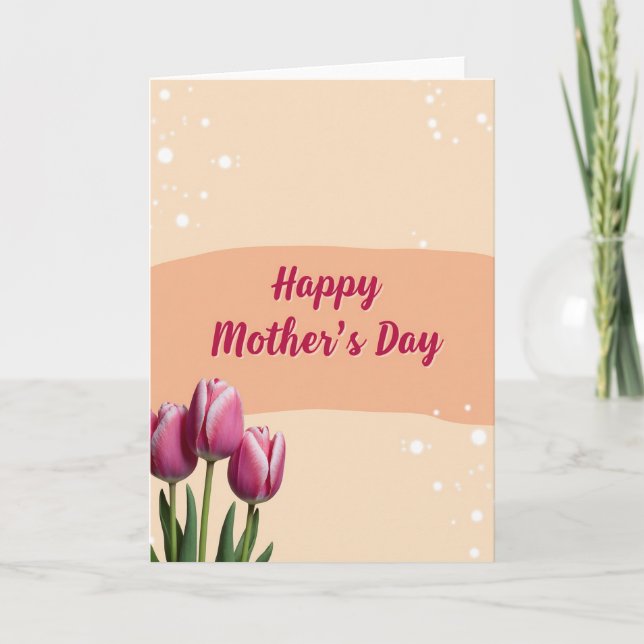 Carte Striped Fuchsia Mothers Day Card (Devant)