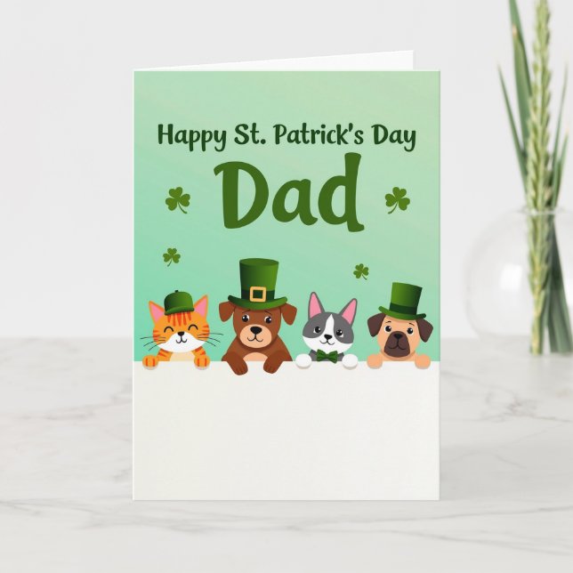Carte Striped Fur Happy St Patricks Card (Devant)