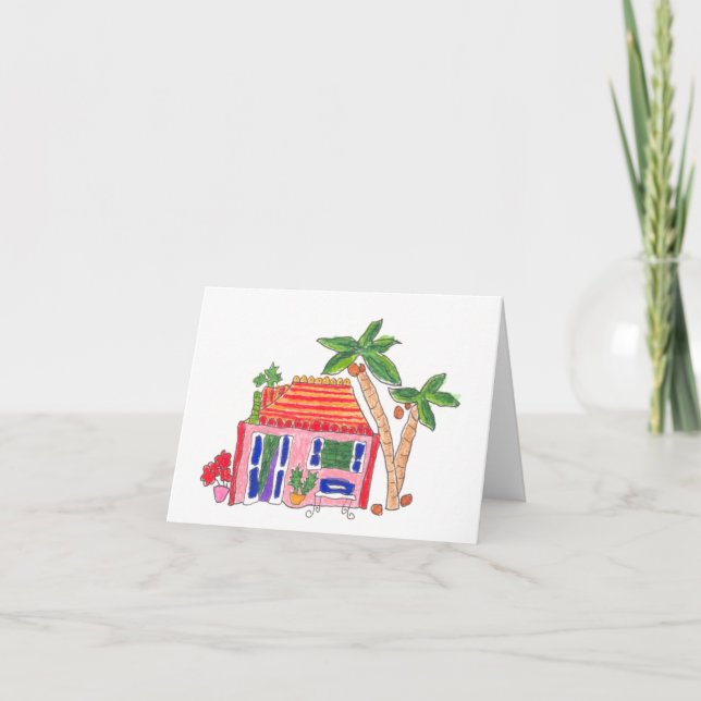 Carte Striped Roof House Cards (Devant)