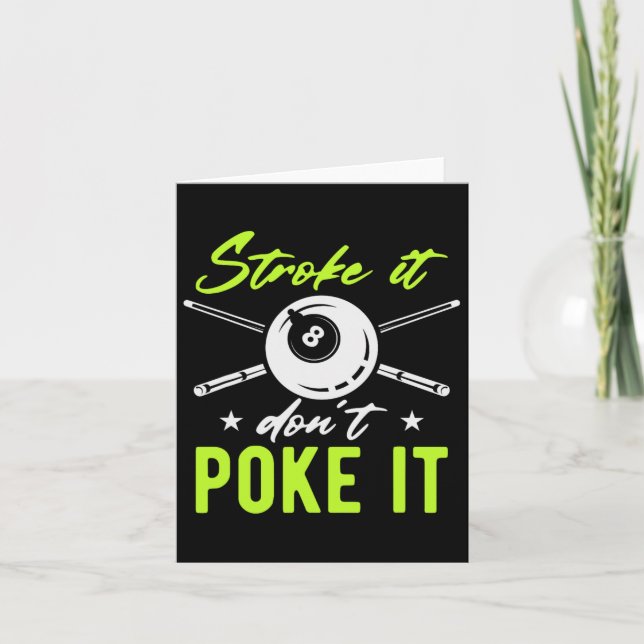 Carte Stroke It Don't Poke It Snooker Pool Billard Pla (Devant)