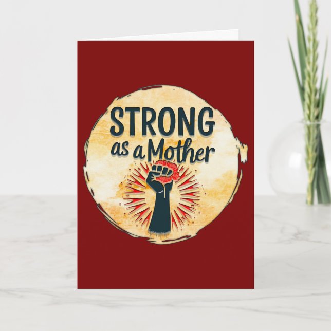 Carte Strong as a Mother – Feminine Power Design (Devant)