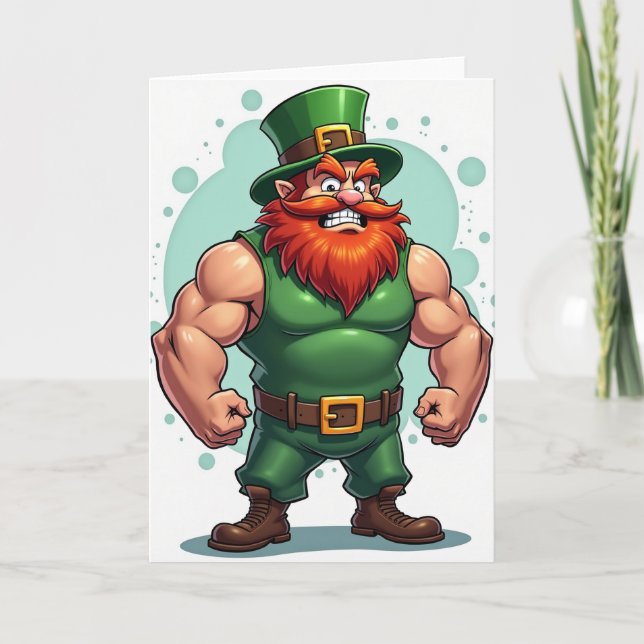 Carte Strong Leprechaun Portrait Card (Devant)