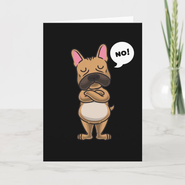 Carte Stuborn French bulldog drôle (Devant)