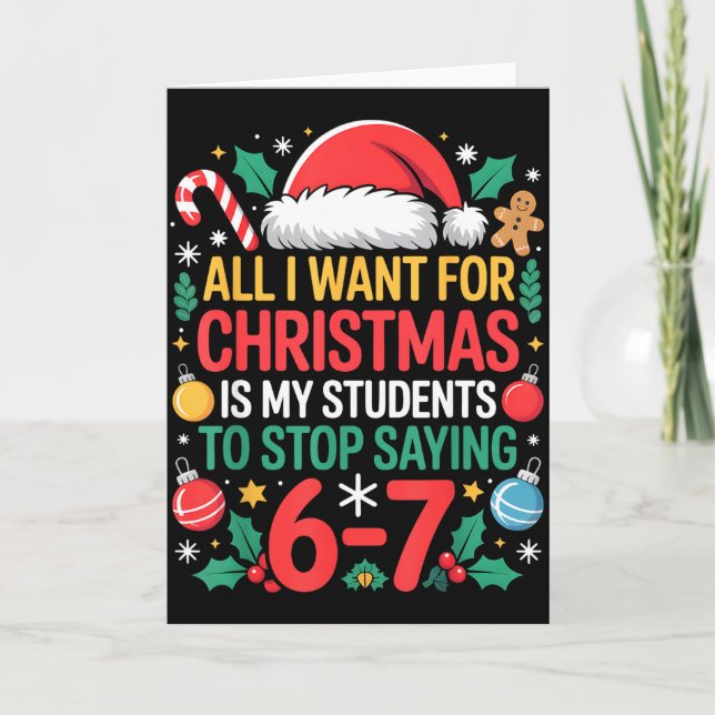 Carte Students Saying 67 Meme Six Seven Funny Christmas  (Devant)