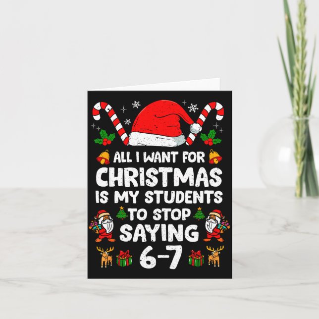 Carte Students Saying 6-7 67 Six Seven Funny Teacher Chr (Devant)