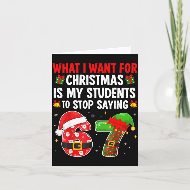 Carte Students Saying 6-7 67 Six Seven Funny Teacher Chr (Devant)