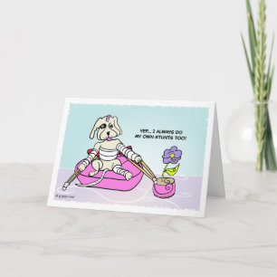 Carte Stunt Dog Cartoon Personalized Get Well Card